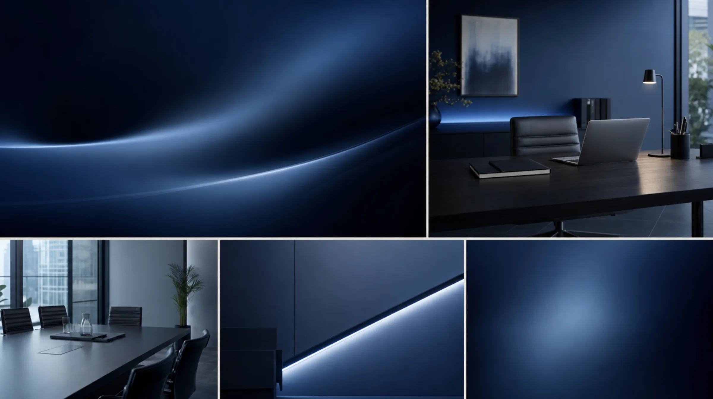 Abstract deep-blue gradient with light streaks, representing engineered coverage comparison